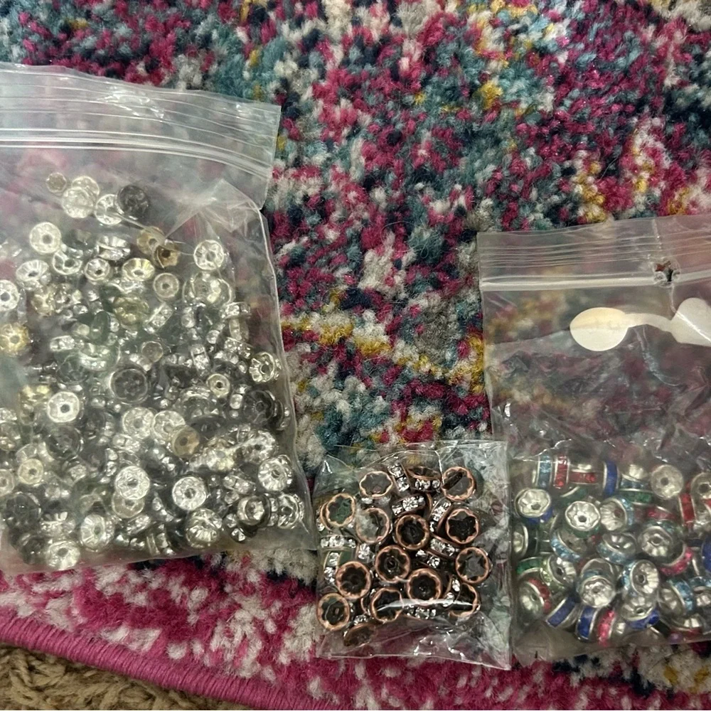 HUGE LOT Crystal and Glass Beads Charms Spacers for crafts and Jewelry Making